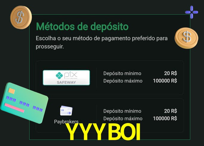 O cassino YYYBOIbet oferece uma grande variedade de métodos de pagamento